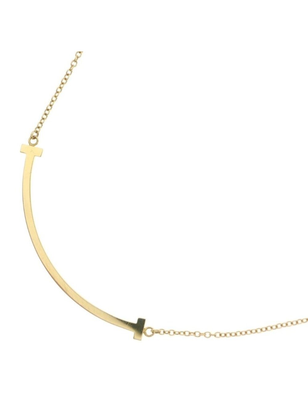 Tiffany & Co T Smile Small Necklace 18k Yellow Gold